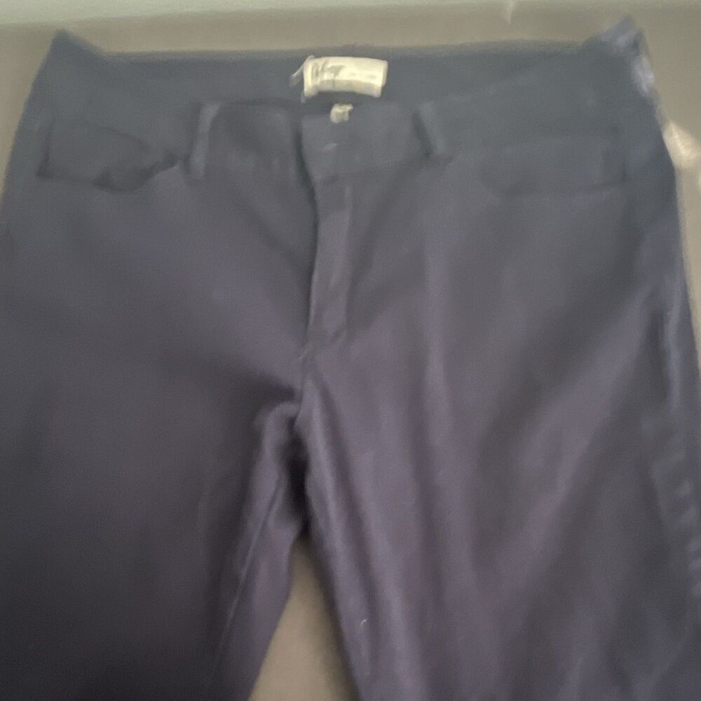 bbop Women's Black Flat Front Solid Pants w/ Pockets Regular Size 11